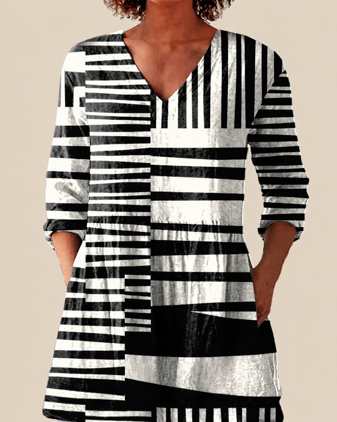 Quinn | Lange Blouse met een opvallend patroon