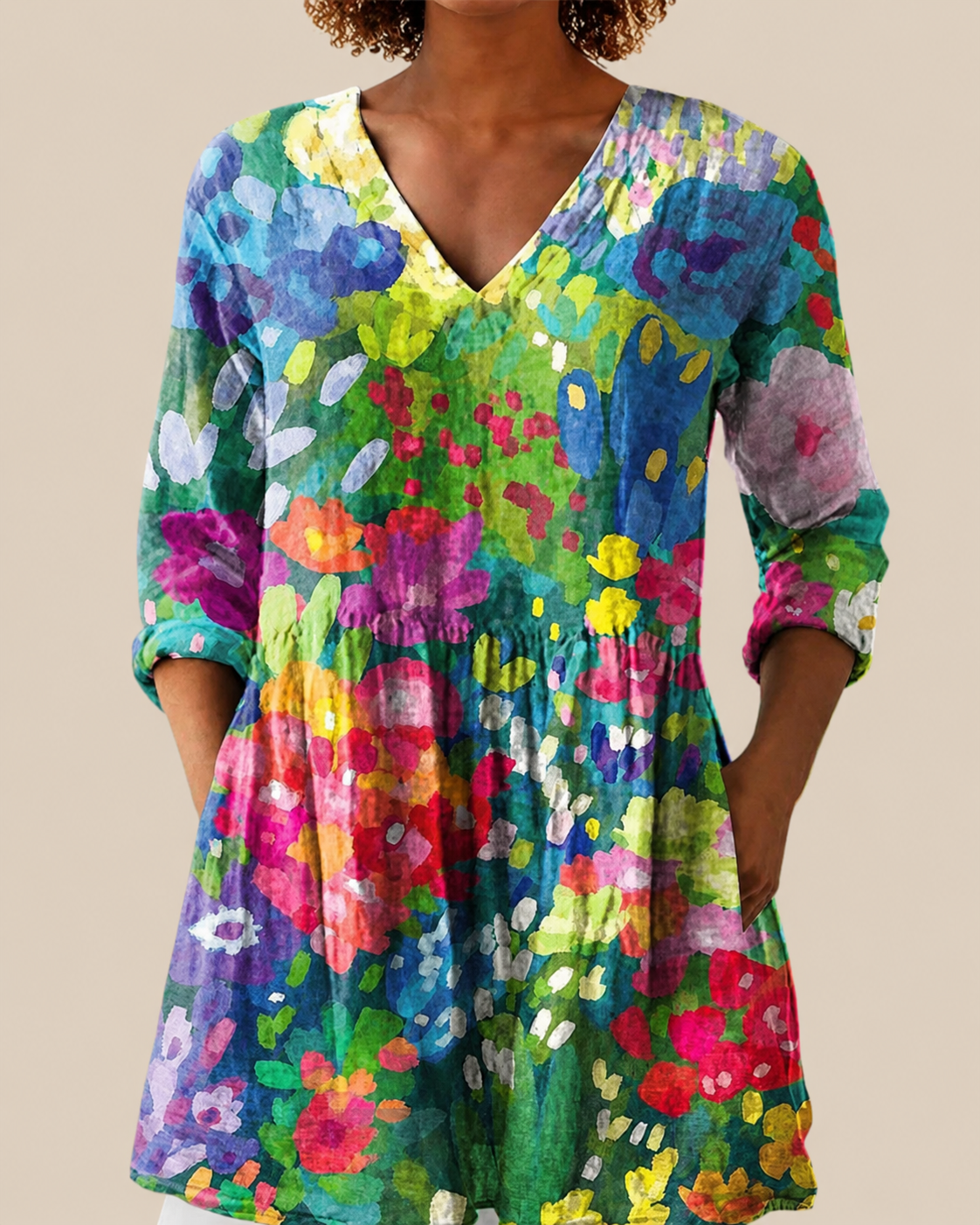 Eden | Lange Blouse met een Uitgesproken Patroon