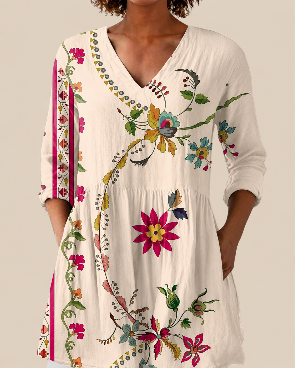 Aria | Lange Blouse met een opvallend patroon