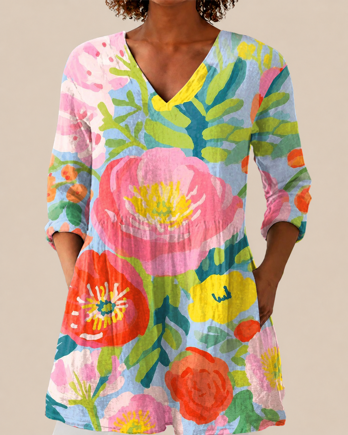 Ayra | Lange Blouse met een uitdrukkelijk patroon