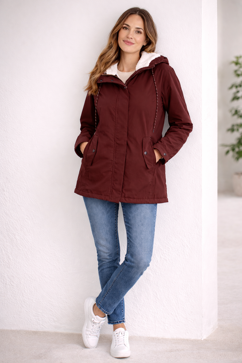 Lange Winterjas Met Capuchon & Voering