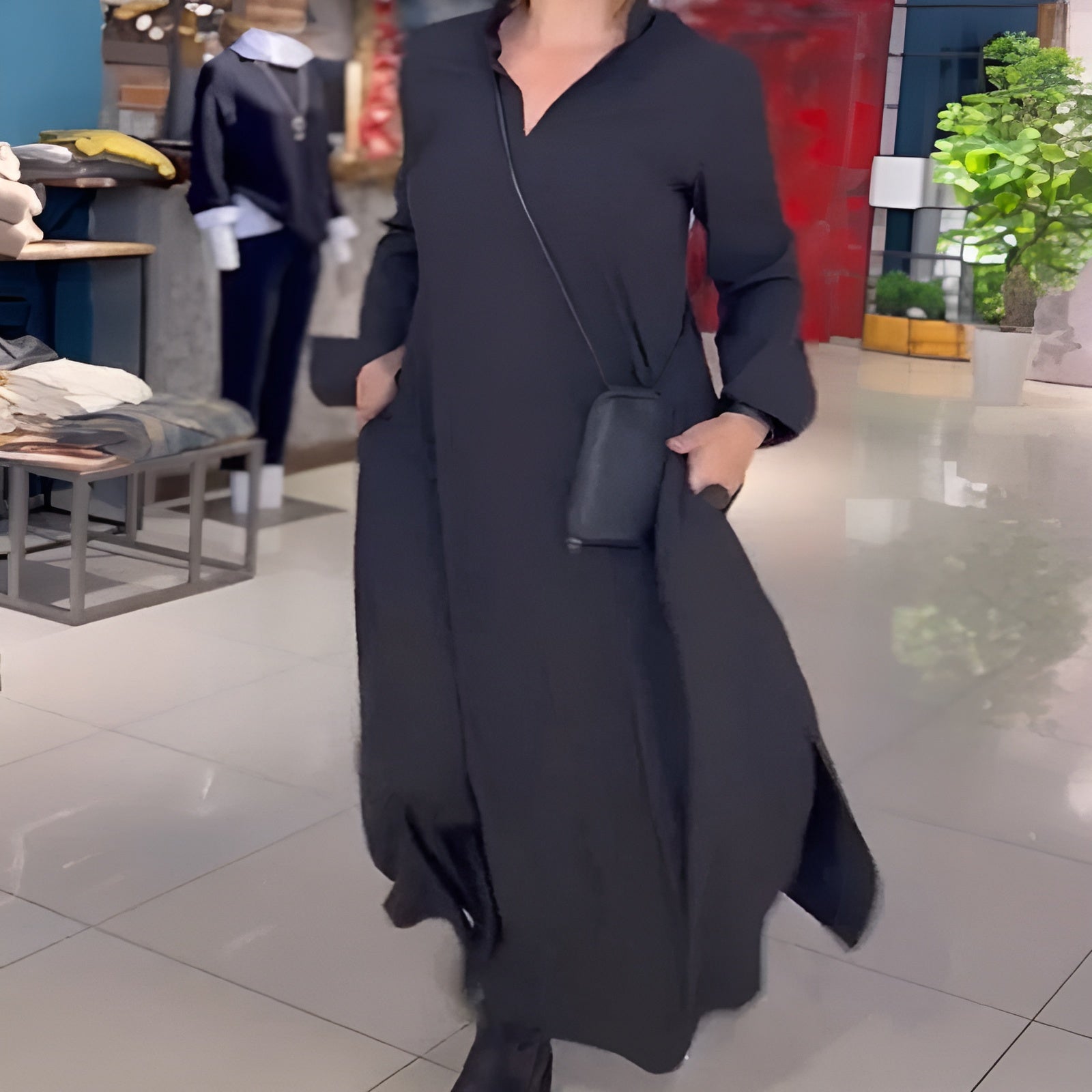 Laluna® | Losse lange jurk met zijsplit