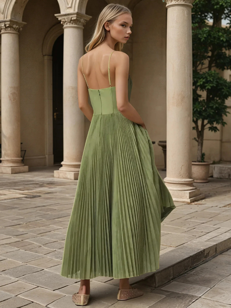 Laluna® | Chique Olijfgroene Dress