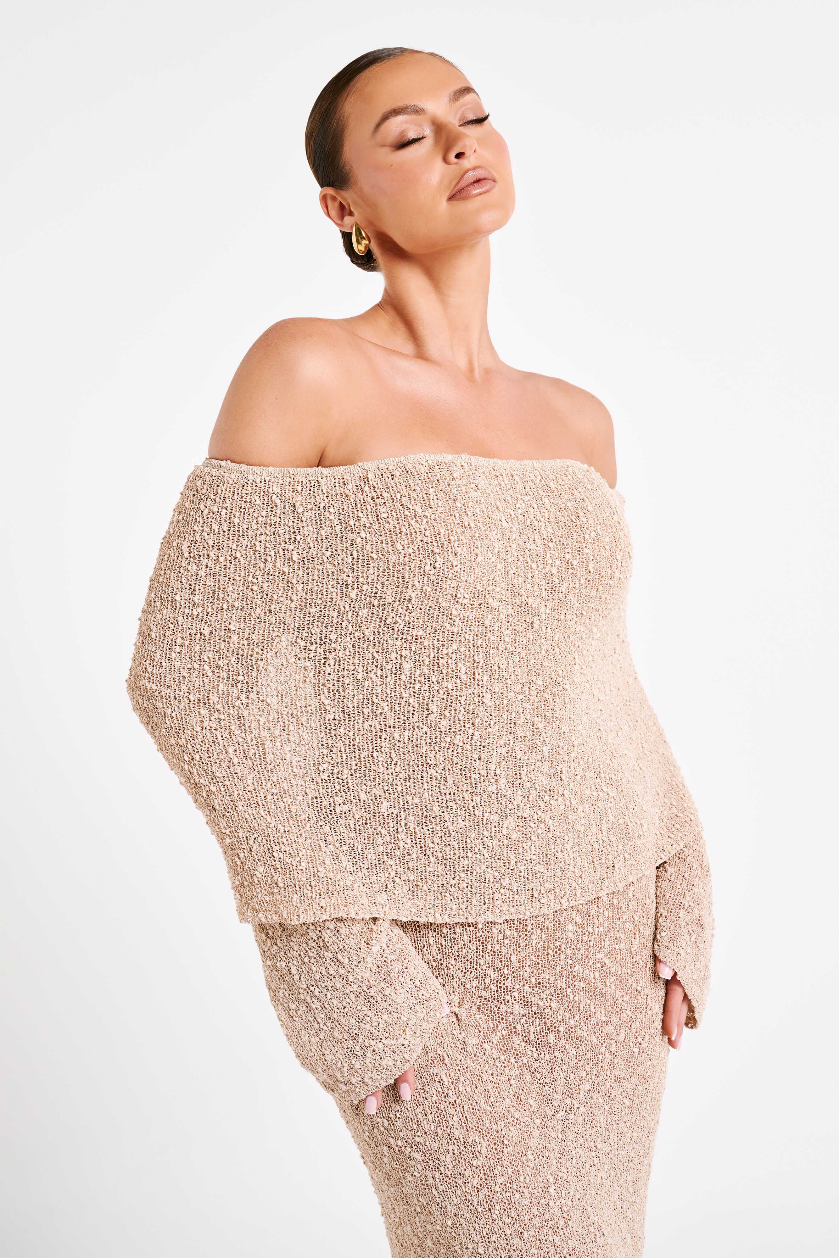 LALUNA® |  OFF-SHOULDER MAXI JURK