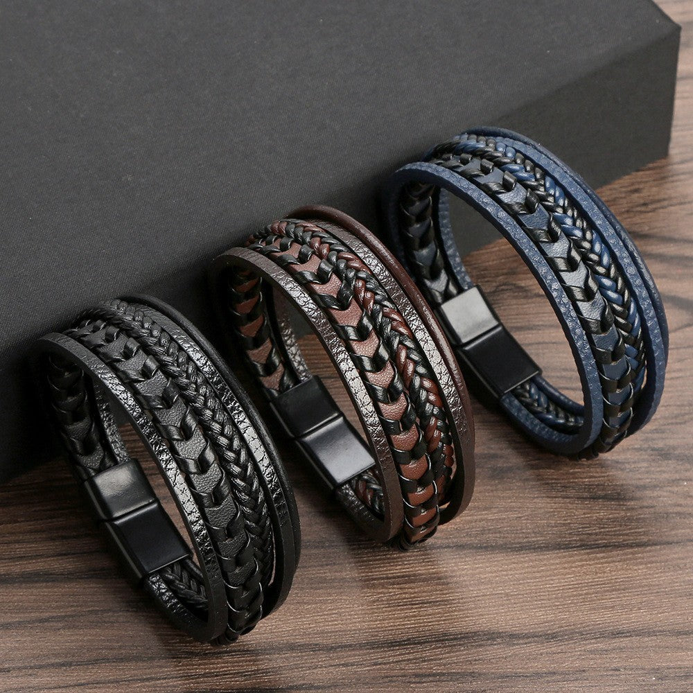 Ragnar Band - Leren Gevlochten Viking Armband (1+1 Gratis)