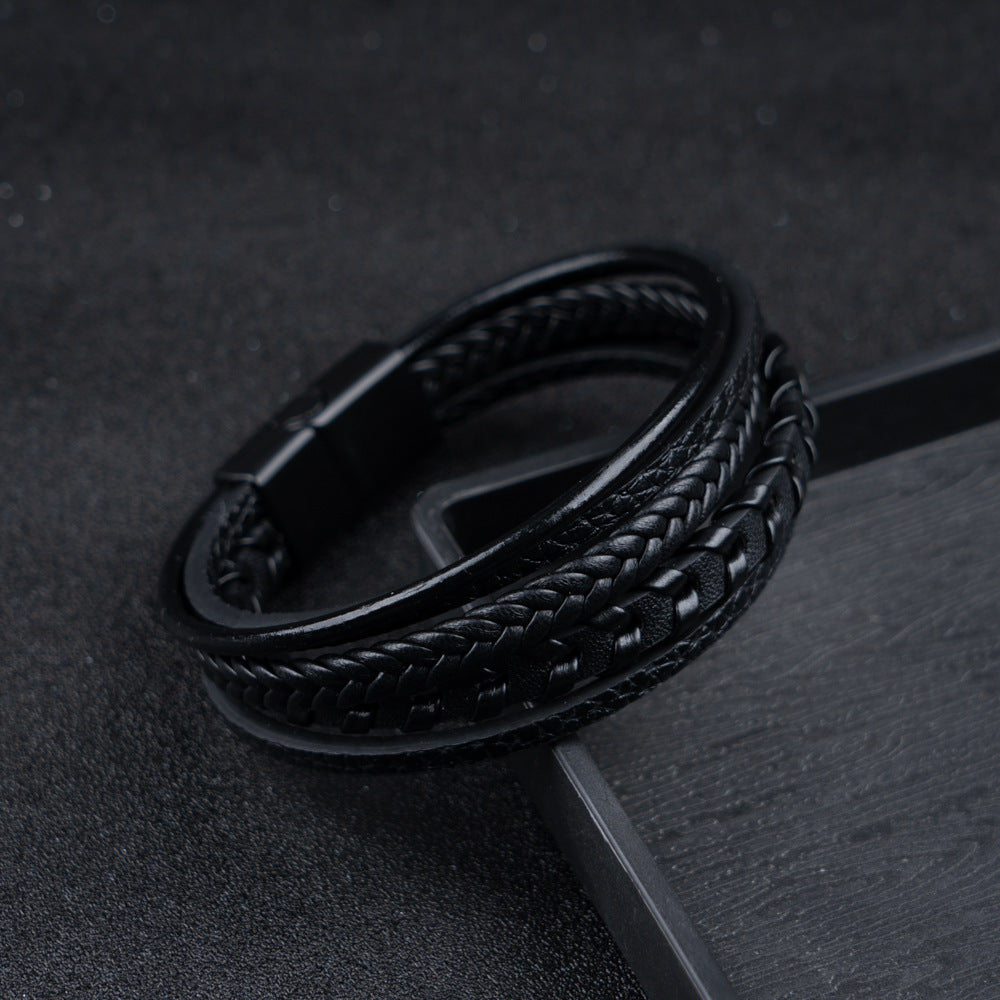 Ragnar Band - Leren Gevlochten Viking Armband (1+1 Gratis)