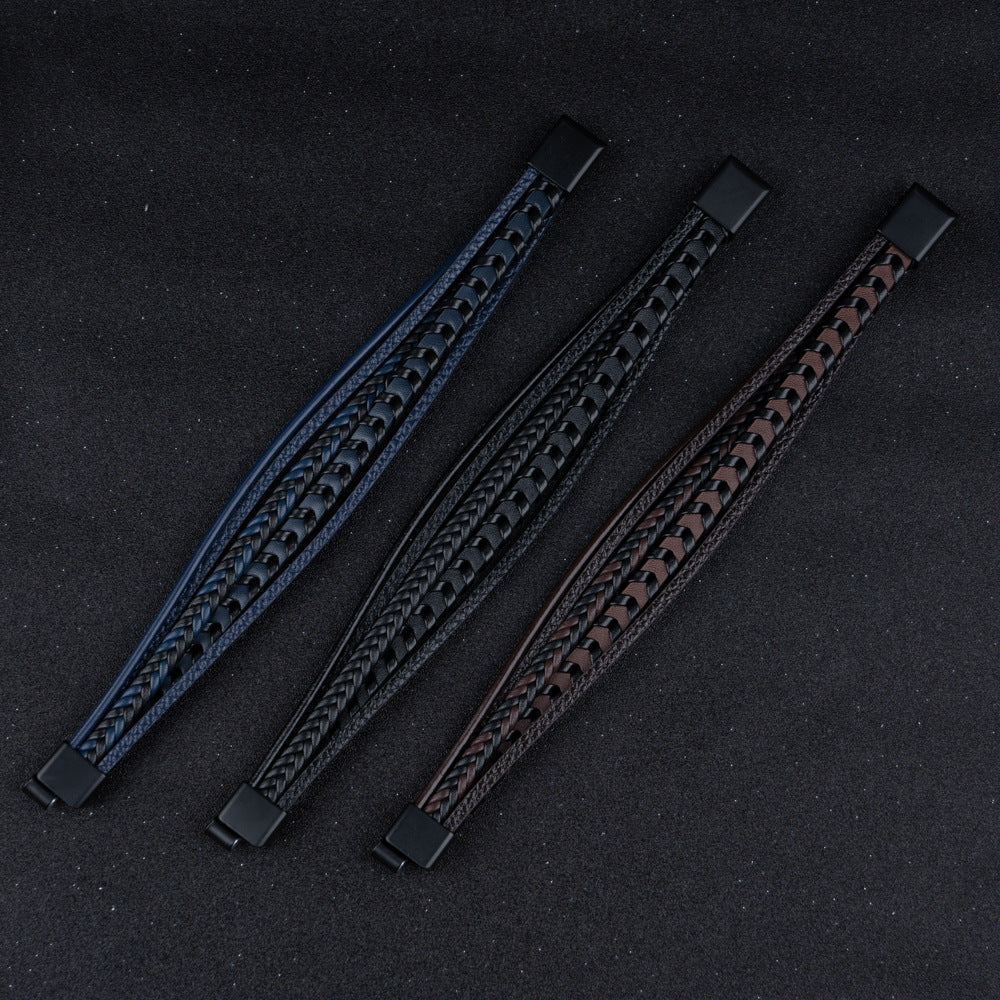 Ragnar Band - Leren Gevlochten Viking Armband (1+1 Gratis)