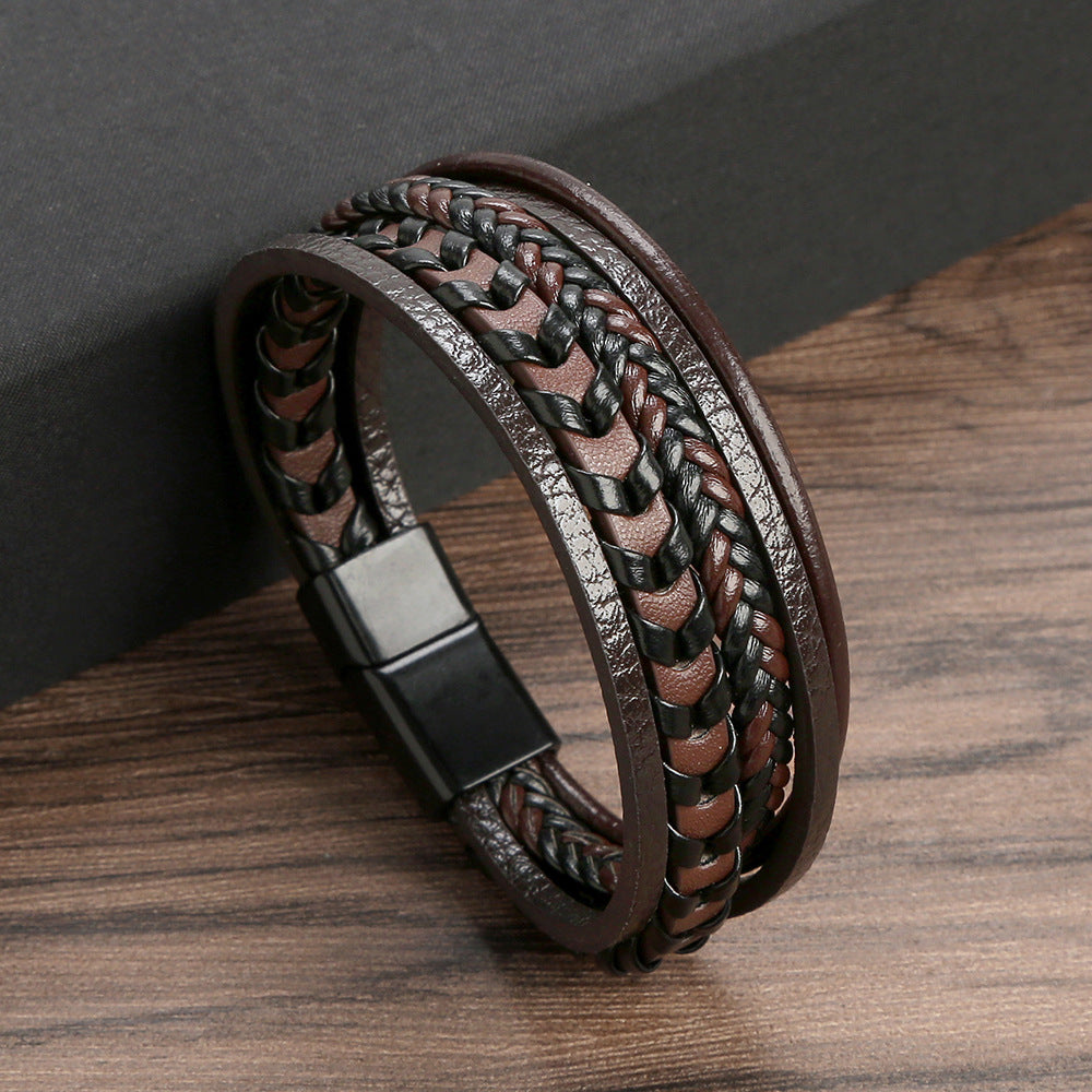 Ragnar Band - Leren Gevlochten Viking Armband (1+1 Gratis)