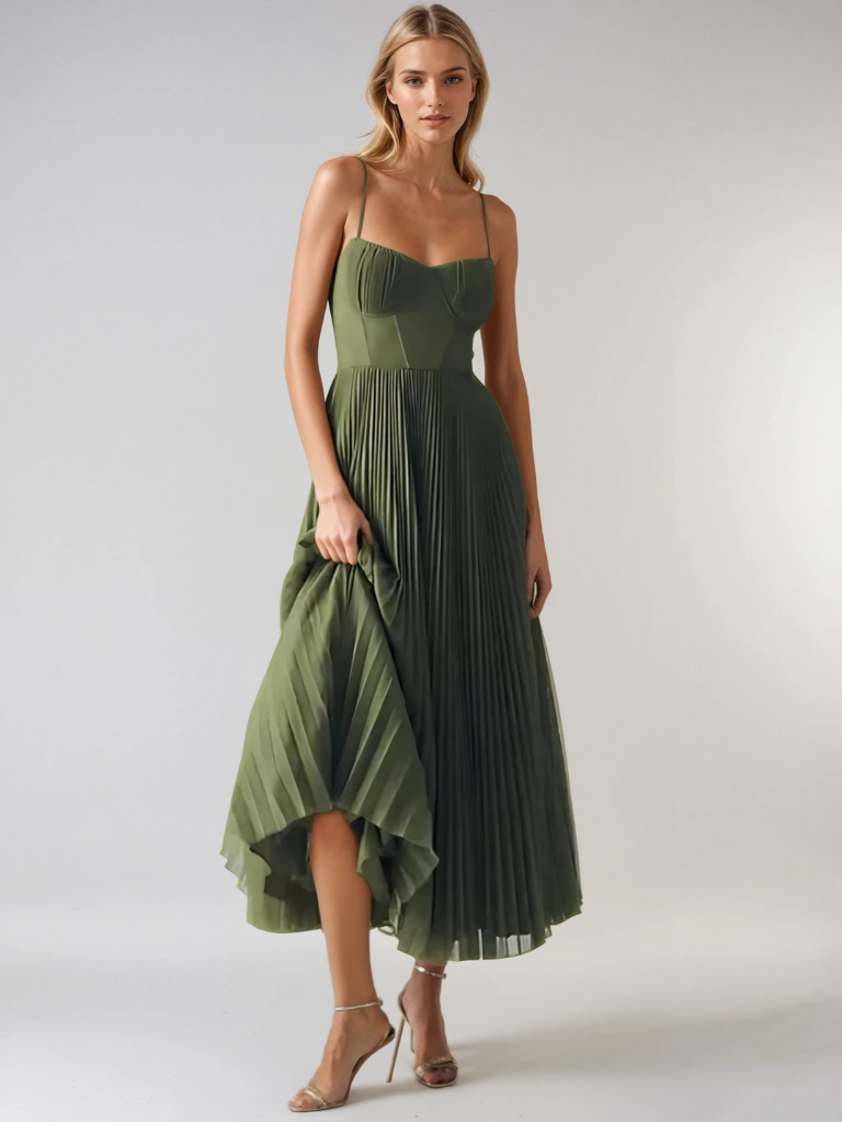 Laluna® | Chique Olijfgroene Dress