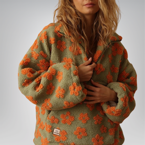 Laluna® | Fleece trui met bloemenprint