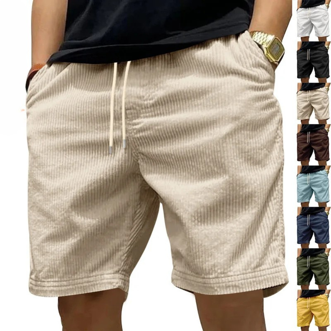 Laluna® | Casual korte broek in velours met ribbels
