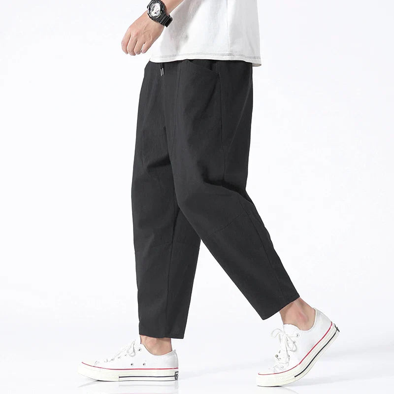 Laluna® | Cropped Katoenen/Linnen Broek