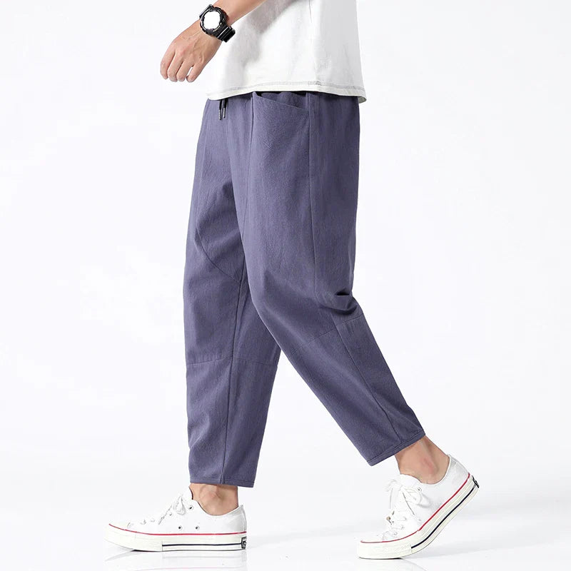 Laluna® | Cropped Katoenen/Linnen Broek