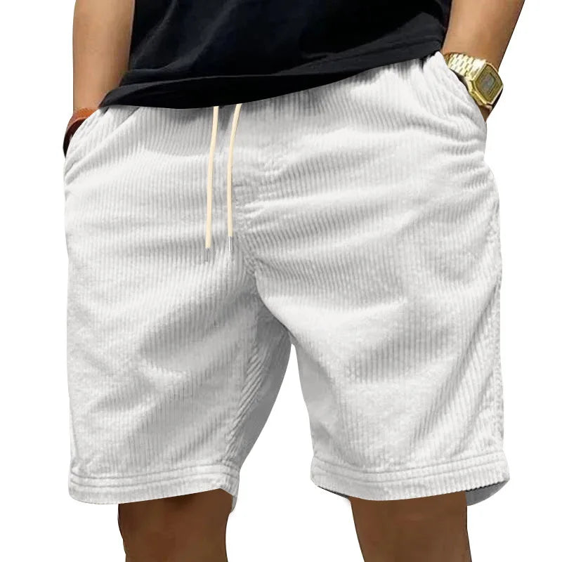 Laluna® | Casual korte broek in velours met ribbels