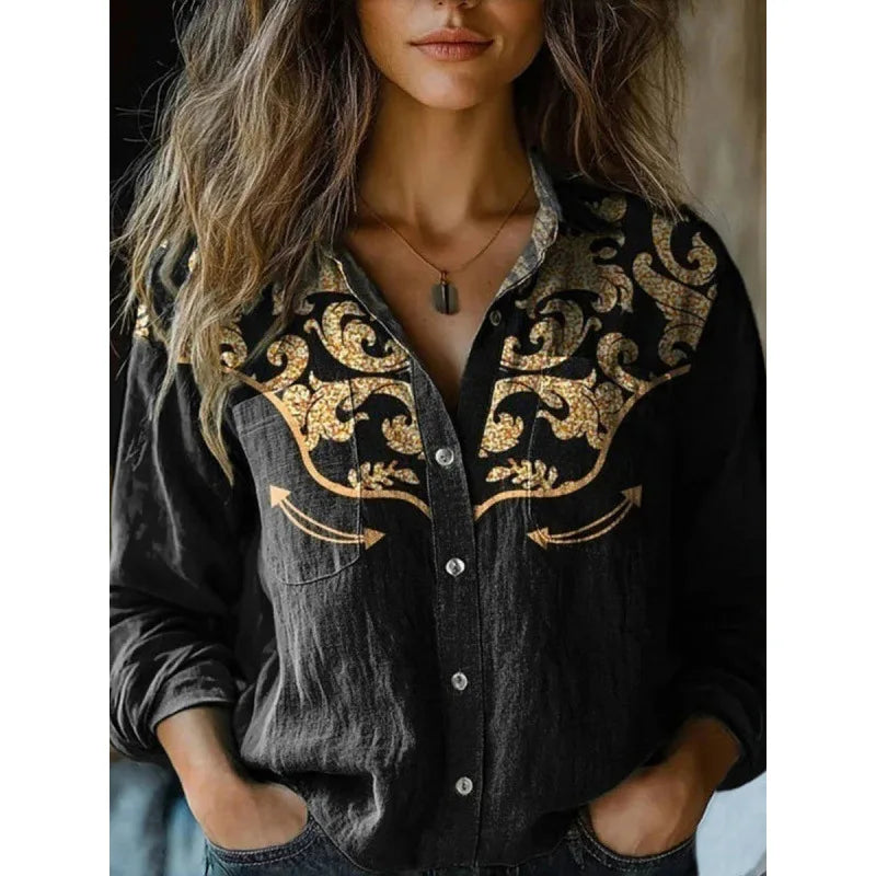 Vintage blouse met print