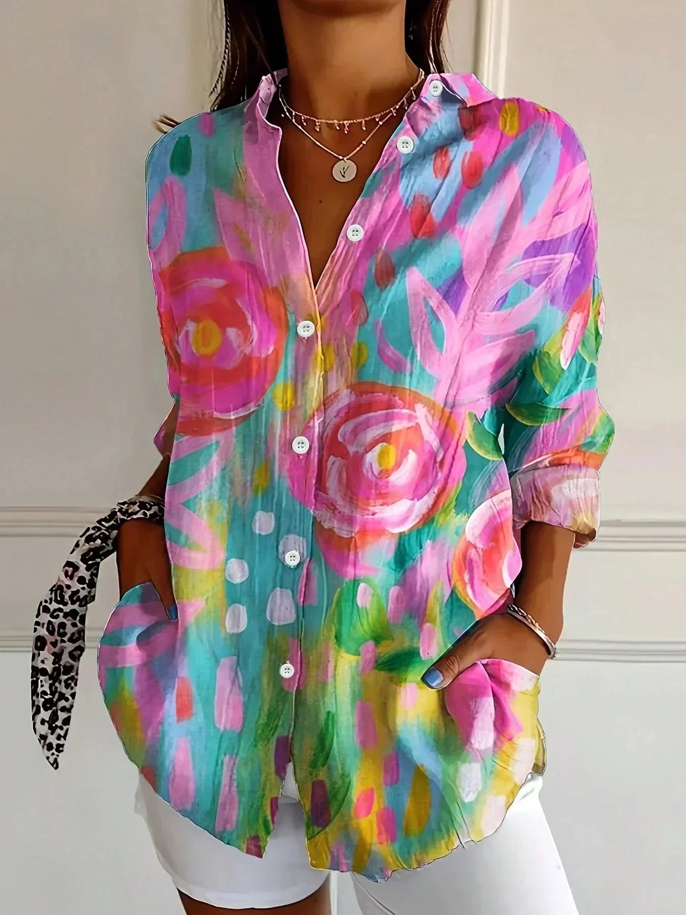 Laluna® | Blouse met kleurrijke print