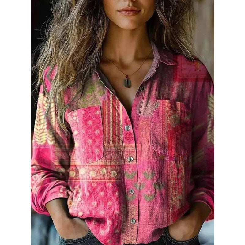 Vintage blouse met print