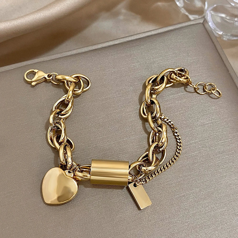 Gouden Hart Charm Armband