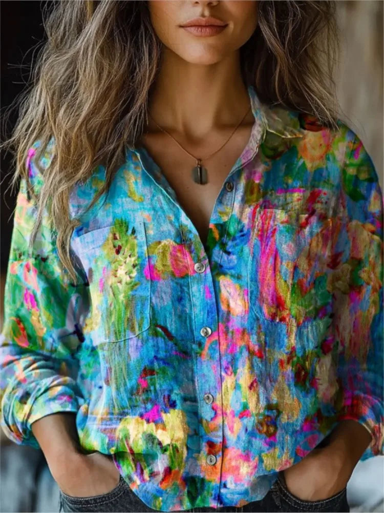 Vintage blouse met print