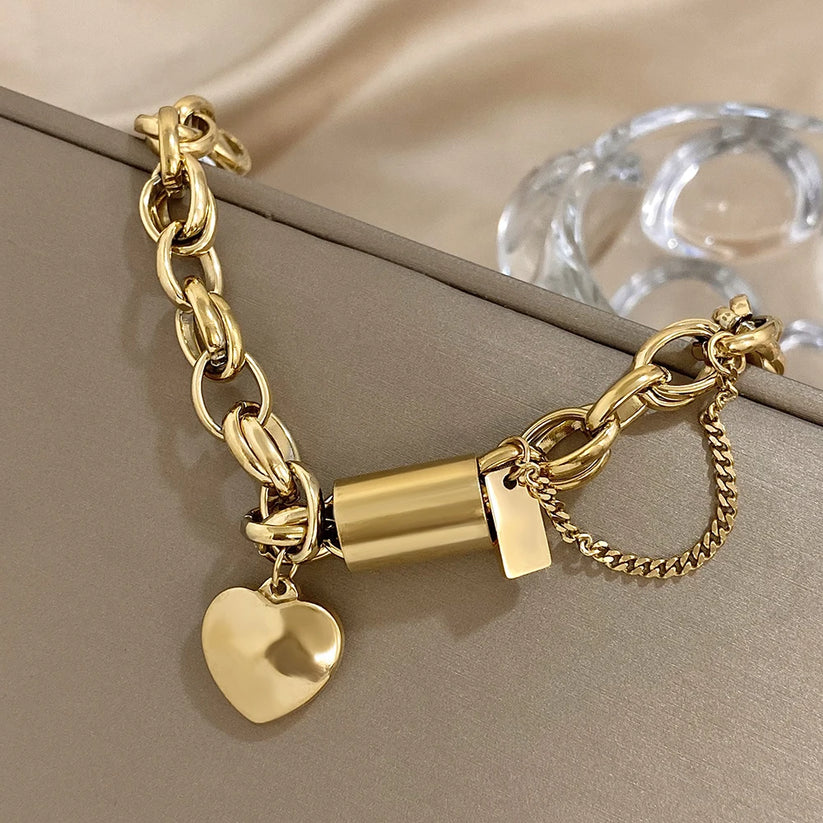 Gouden Hart Charm Armband