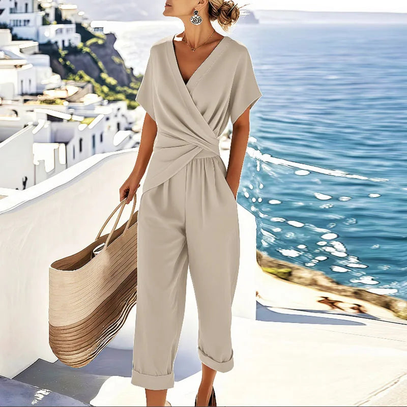 Lucia | Zomer Jumpsuit V-hals Wikkeloptiek
