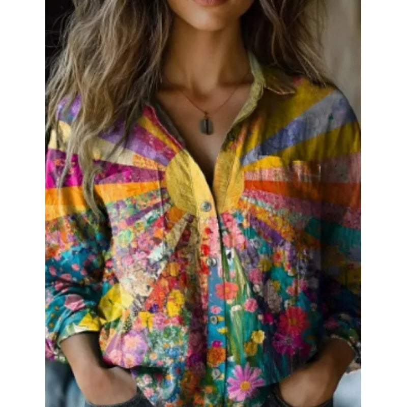 Vintage blouse met print