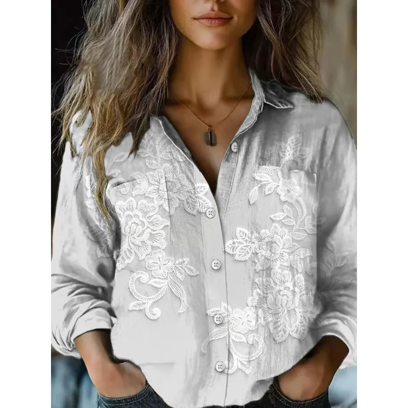 Vintage blouse met print