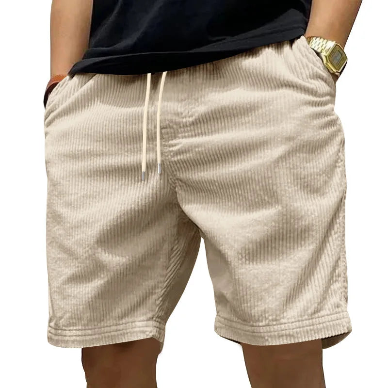 Laluna® | Casual korte broek in velours met ribbels