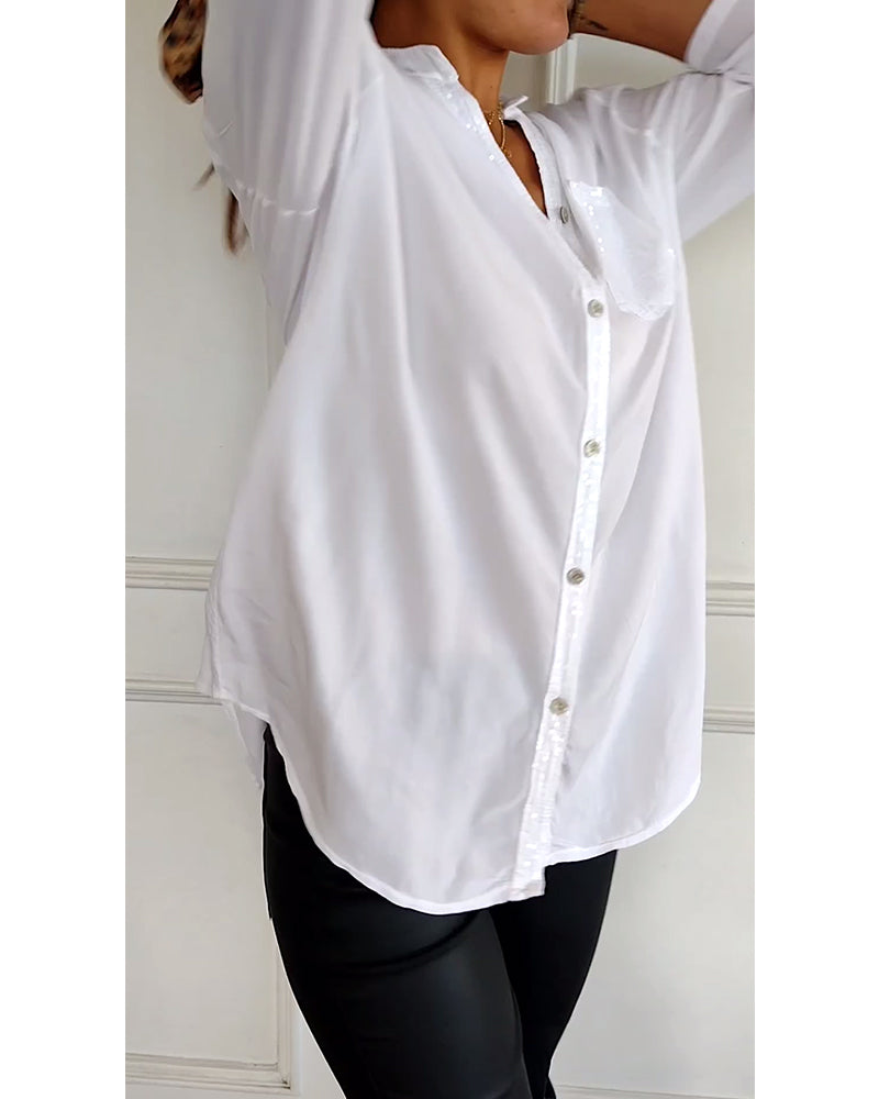Casual Top met Pailletten Details