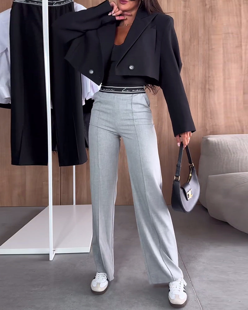 Rechte Casual Pantalon met Ritssluiting