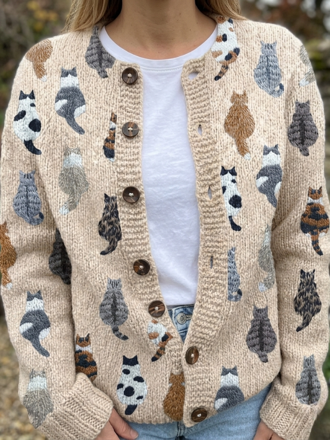 Laluna® | De Kattenprint Cardigan