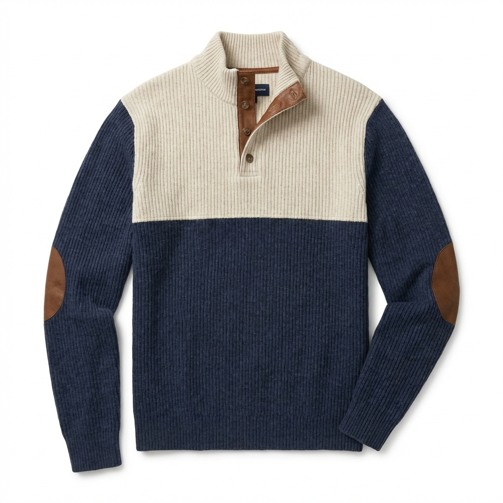 Hoge Kraag Corduroy Retro Pullover