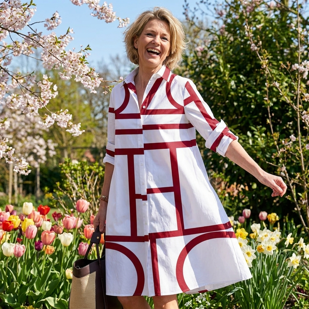 Laluna® | Jurk Met Zakken En Geometrische Print 1+1 Gratis
