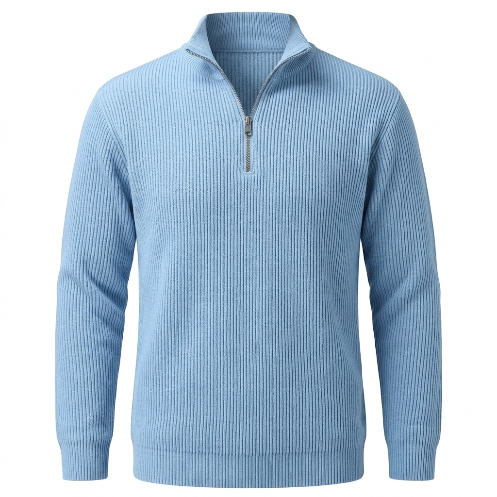 Laluna® | Geribbelde Half-Zip Trui