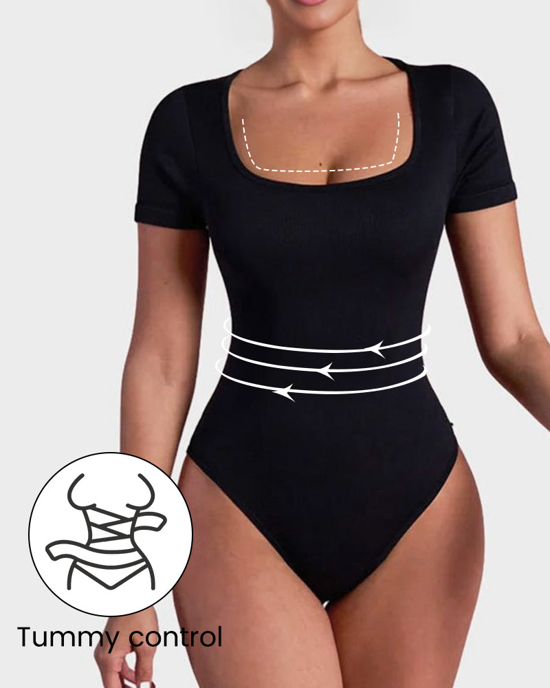 LALUNA® |  BASIC SQUARE NECK BODYSUIT