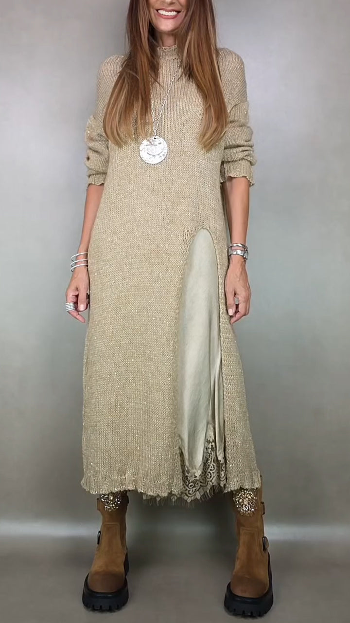 Laluna® | Complete stijlvolle outfit  (Lange trui + jurk)