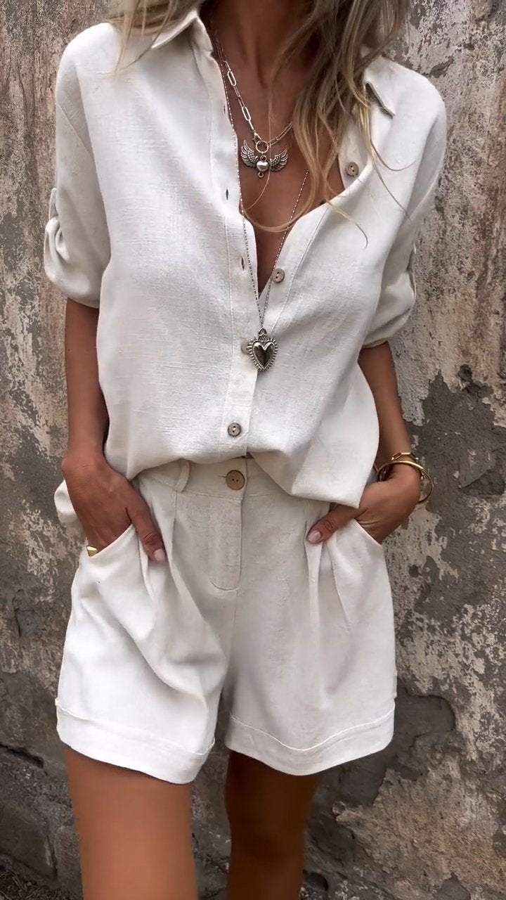 Laluna® | 2-Delige Linnen en Katoenen Lente/Zomerset