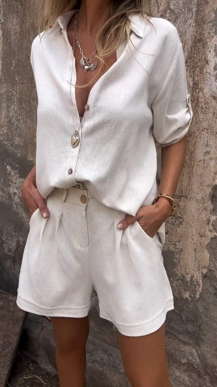 Laluna® | 2-Delige Linnen en Katoenen Lente/Zomerset