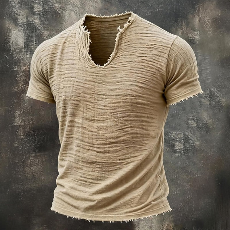 Laluna® | Vintage T-shirt met V-hals