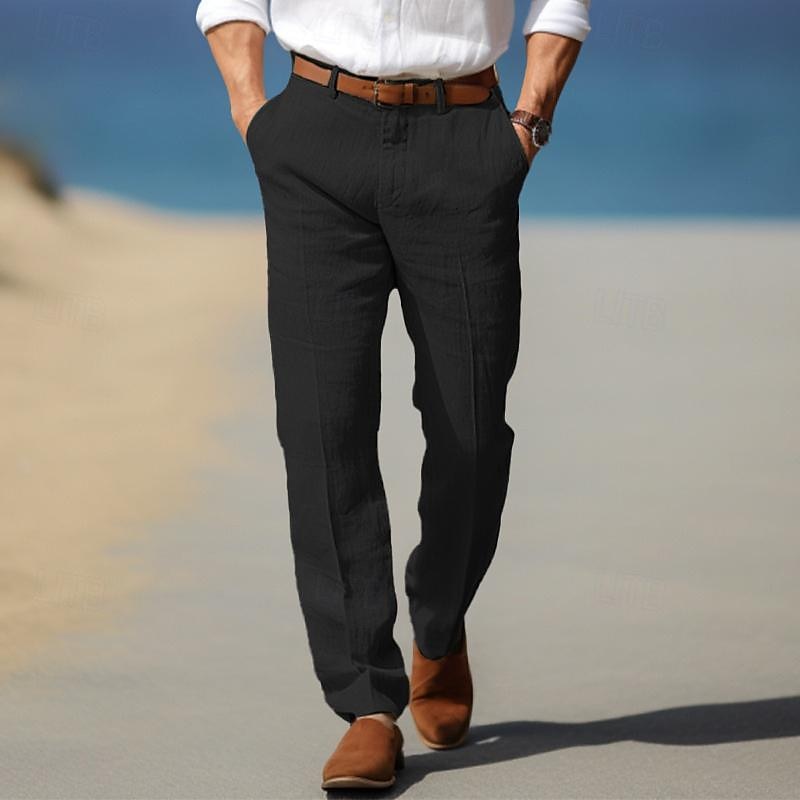 Luxe Heren Linnen Broek (Met Riemloop)