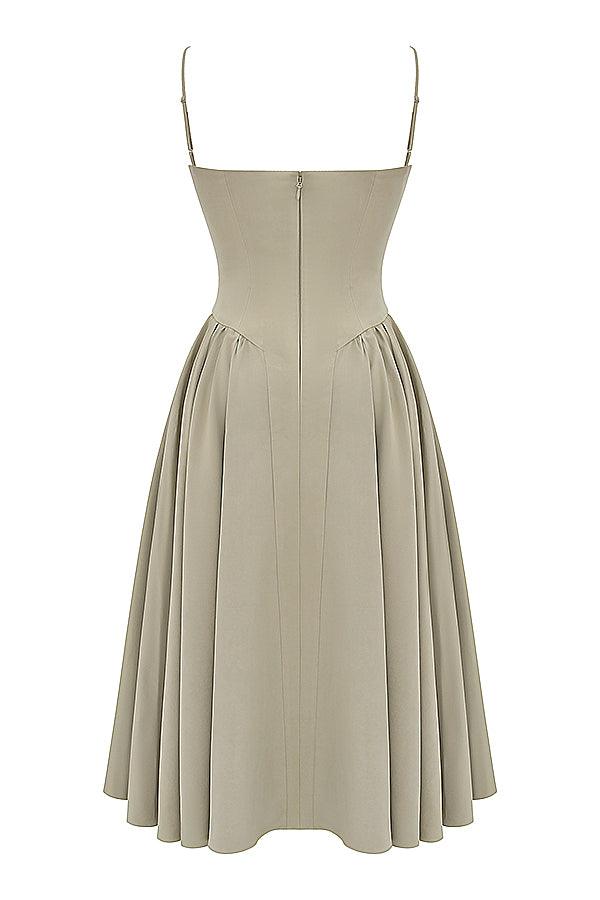 Laluna® | Twill Korset Midi Jurk