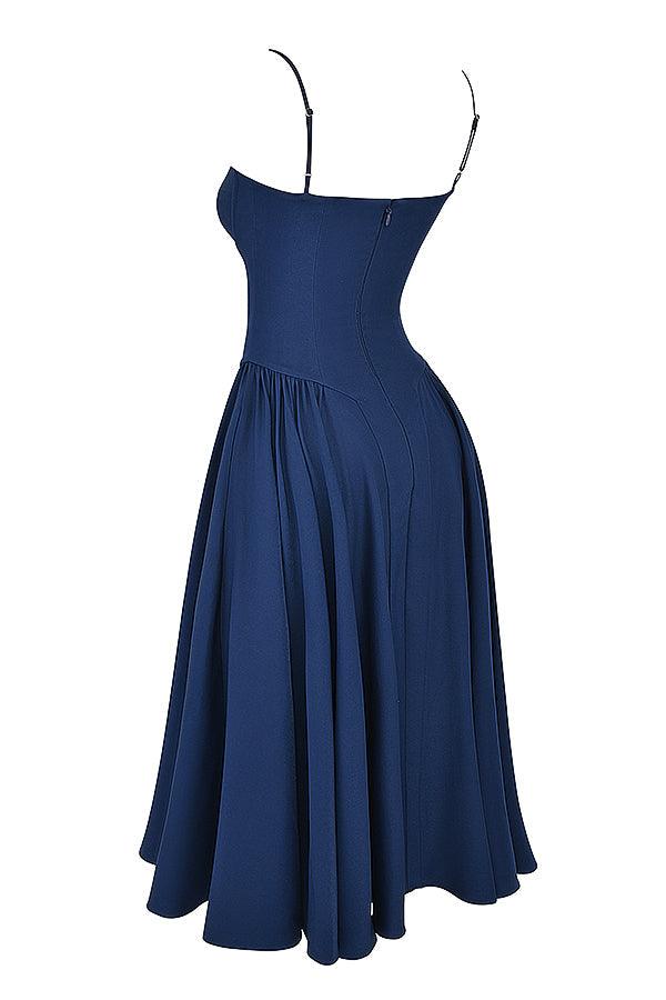 Laluna® | Twill Korset Midi Jurk