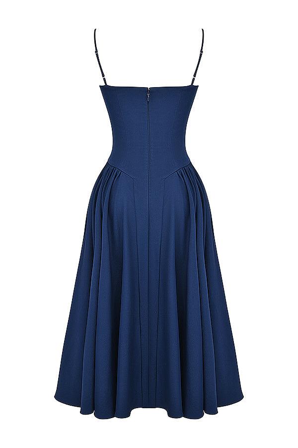 Laluna® | Twill Korset Midi Jurk