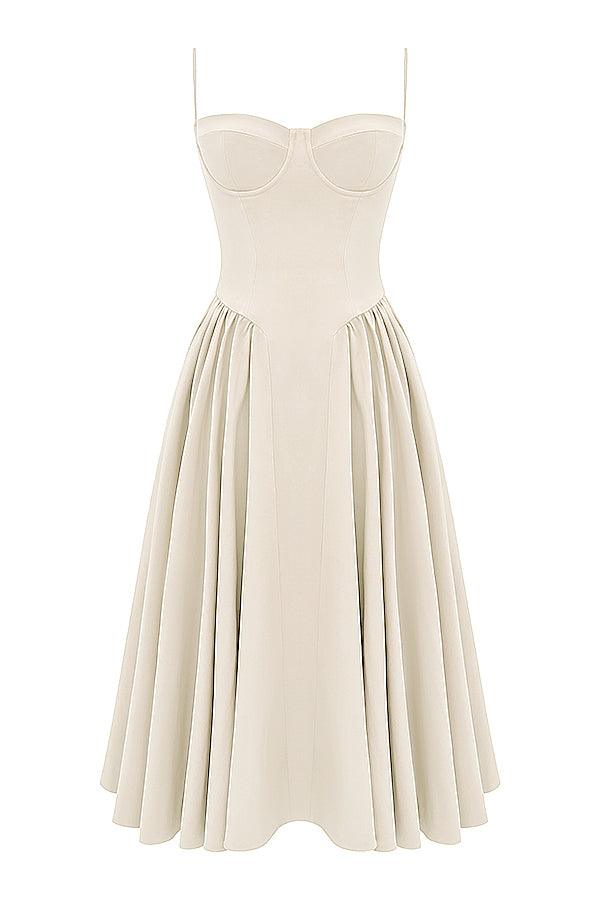 Laluna® | Twill Korset Midi Jurk