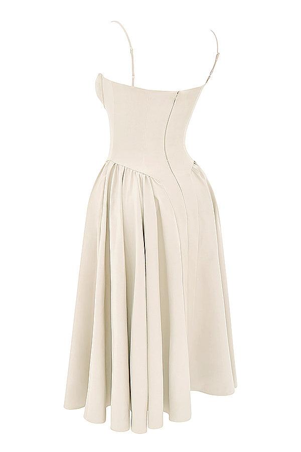 Laluna® | Twill Korset Midi Jurk
