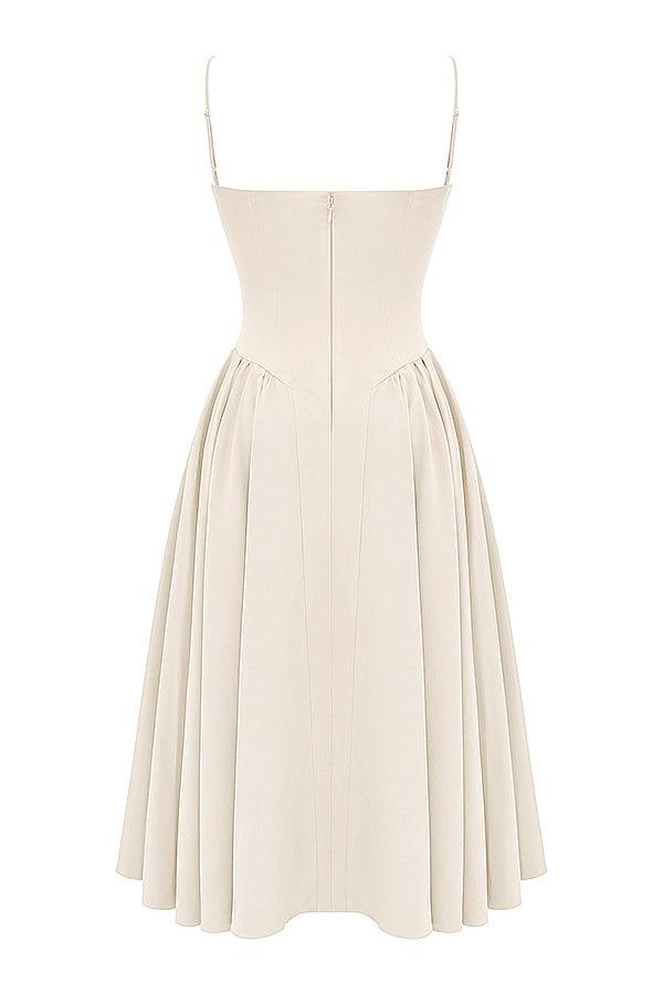 Laluna® | Twill Korset Midi Jurk