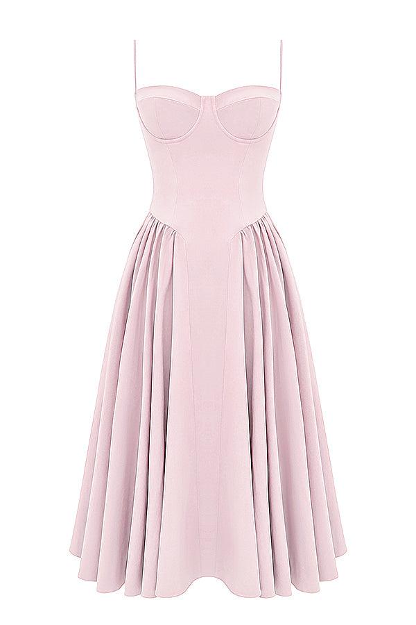 Laluna® | Twill Korset Midi Jurk