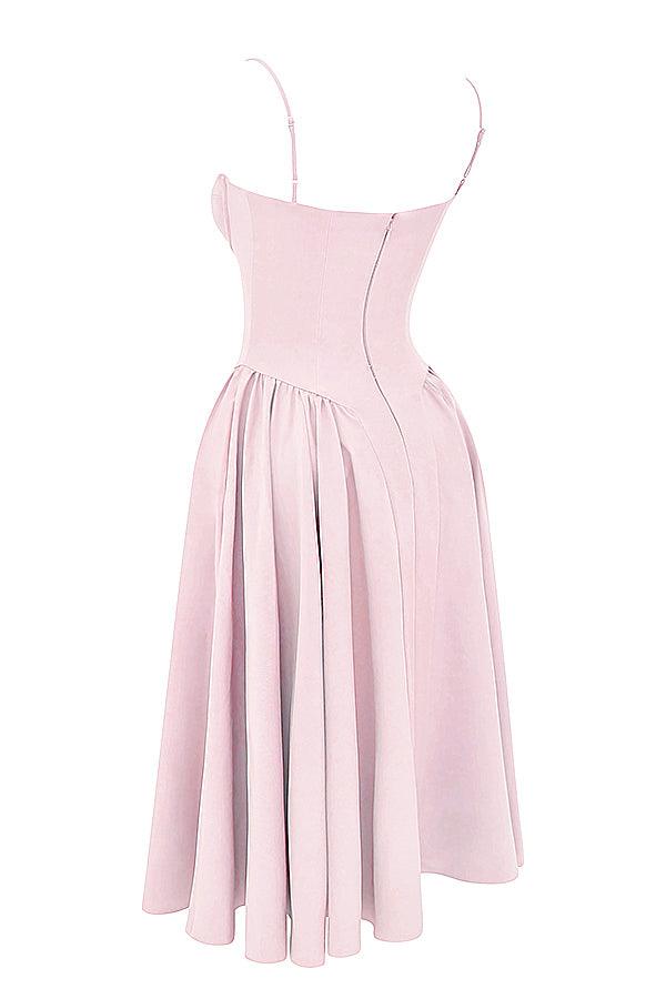 Laluna® | Twill Korset Midi Jurk