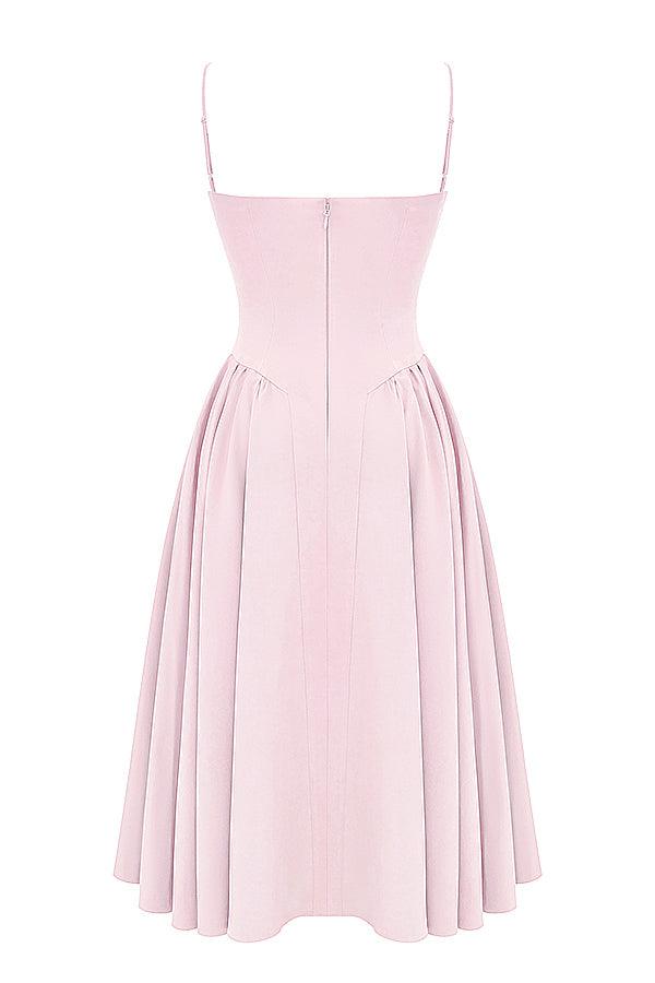 Laluna® | Twill Korset Midi Jurk