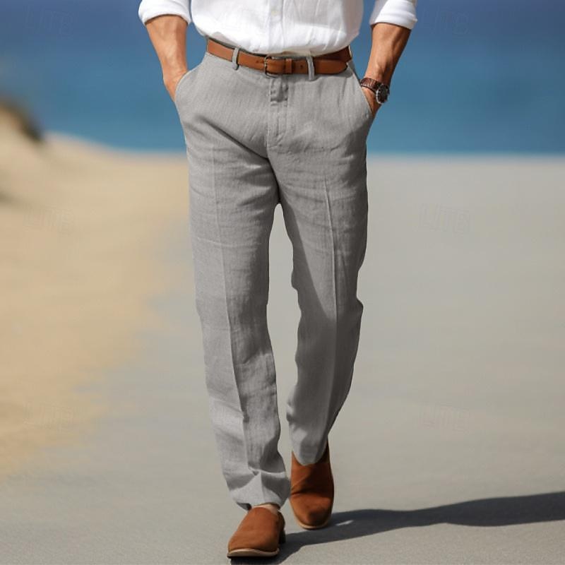 Luxe Heren Linnen Broek (Met Riemloop)